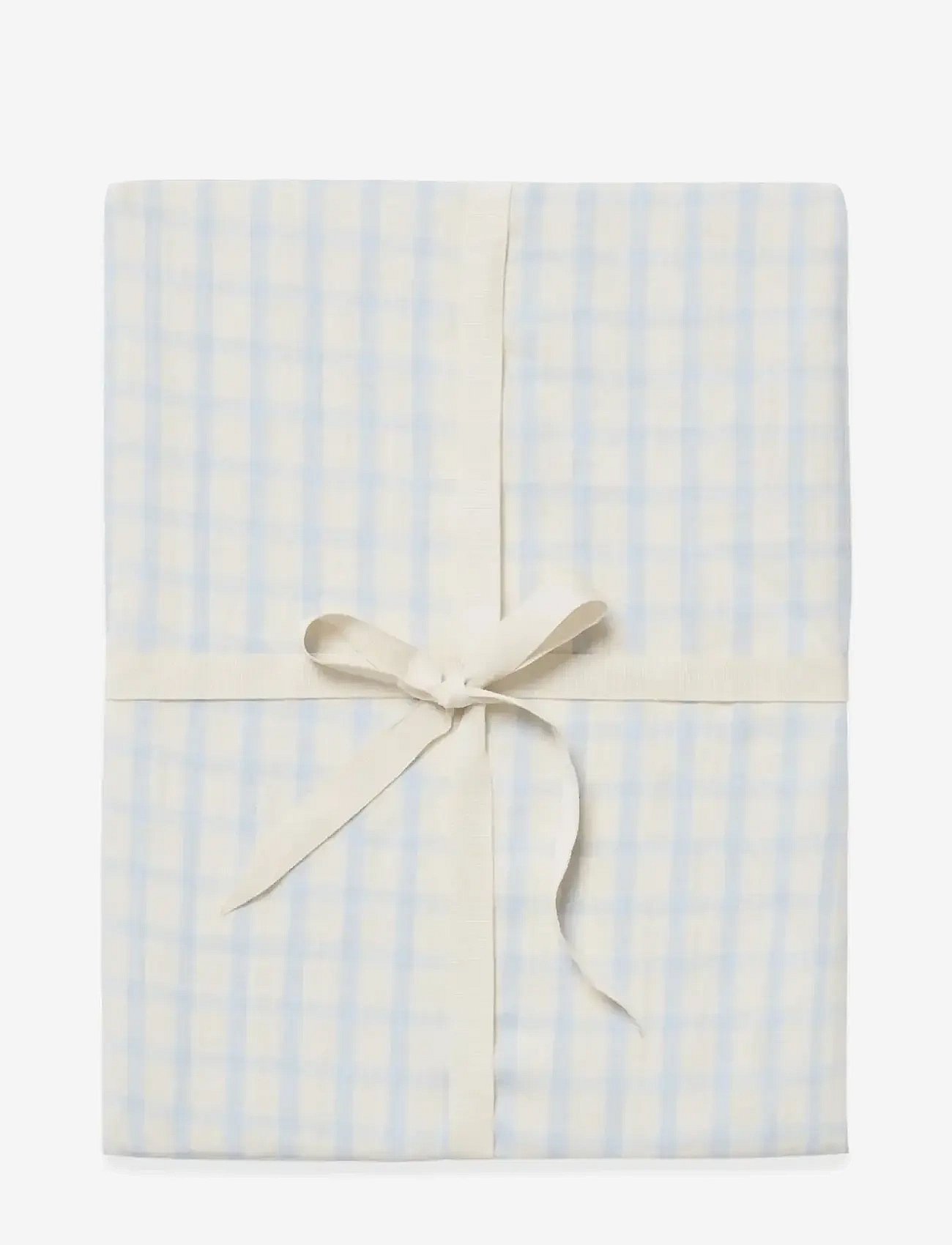 Garbo&Friends Muslin Fitted Sheet Junior, 60X120X20 Cm, Gingham Sky Blue - Blue - 100X140.40X45