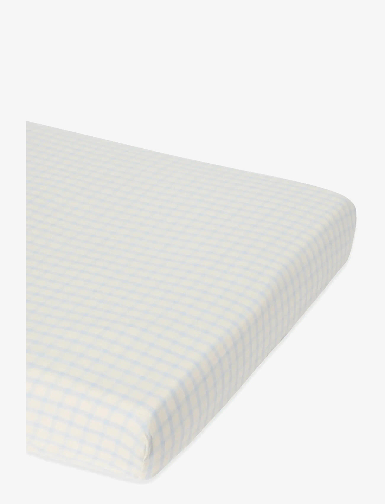 Garbo&Friends - Muslin Fitted Sheet Junior, 60x120x20 cm, Gingham Sky blue - lakanat - gingham sky blue - 2