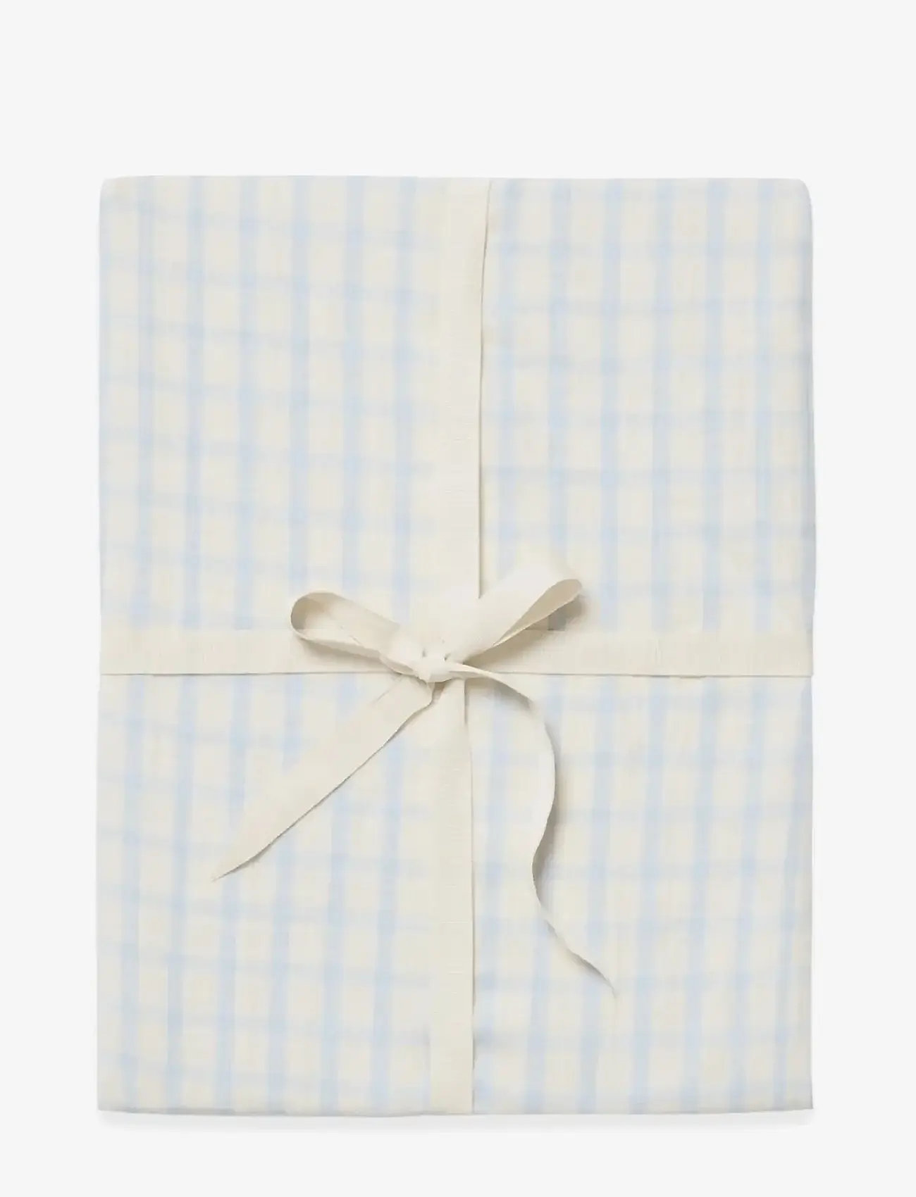 Garbo&Friends - Muslin Fitted Sheet Junior, 70x140x20 cm, Gingham Sky blue - lakanat - gingham sky blue - 1