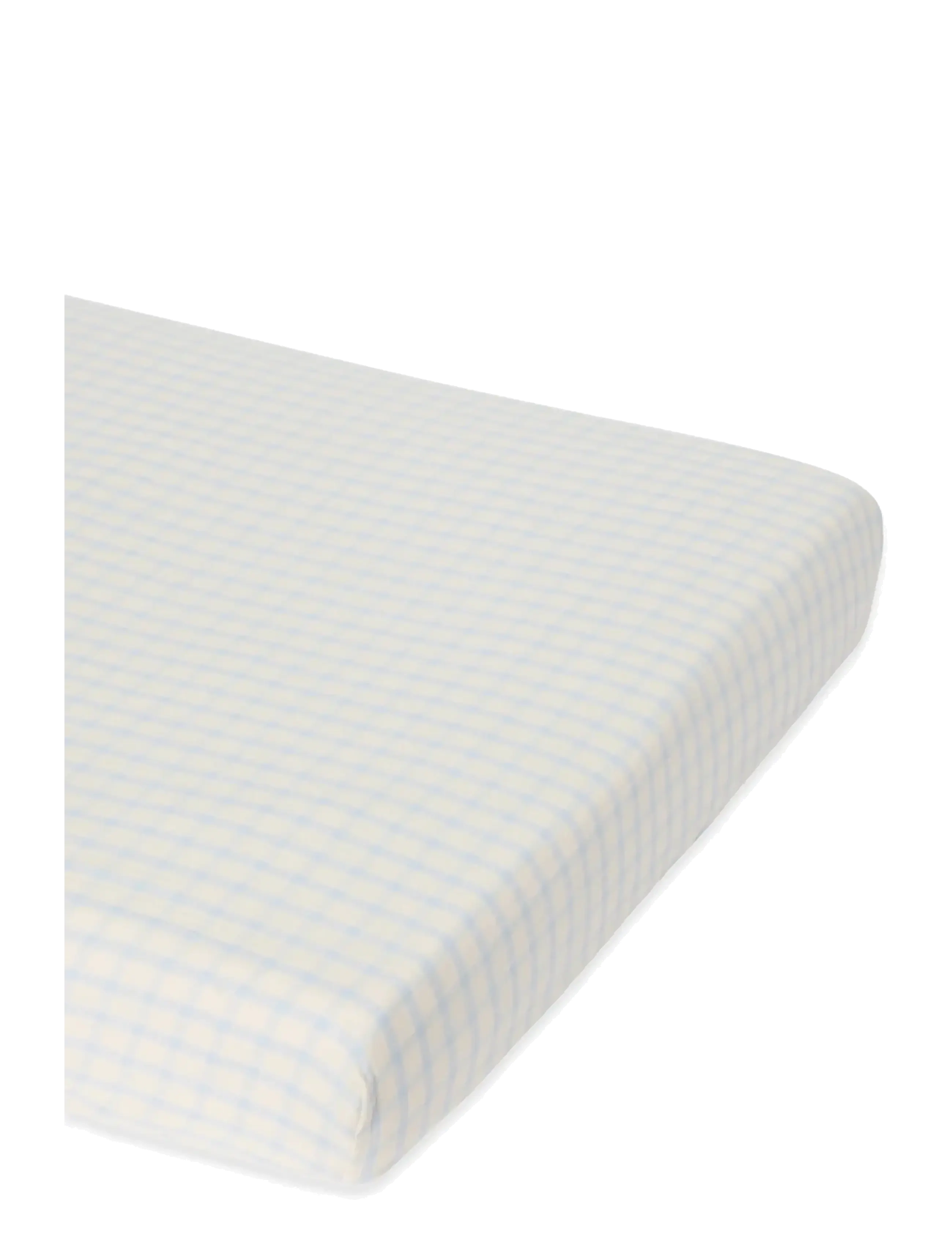 Garbo&Friends - Muslin Fitted Sheet Junior, 70x140x20 cm, Gingham Sky blue - lakan - gingham sky blue - 2