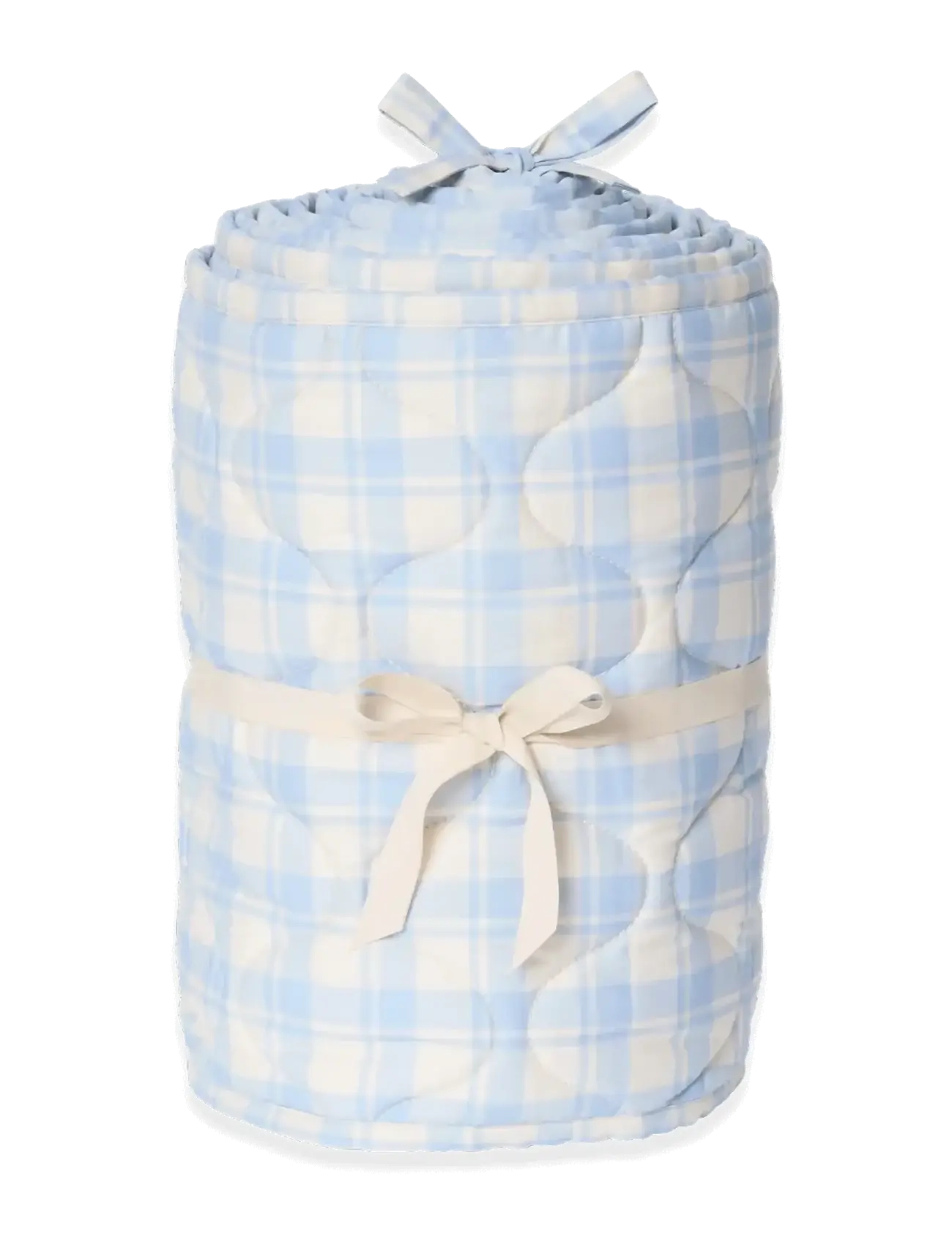 Garbo&Friends Plaid Sky Blue  Quilted Crib Bumper - Babyprodukte - PLAID SKY BLUE / blue