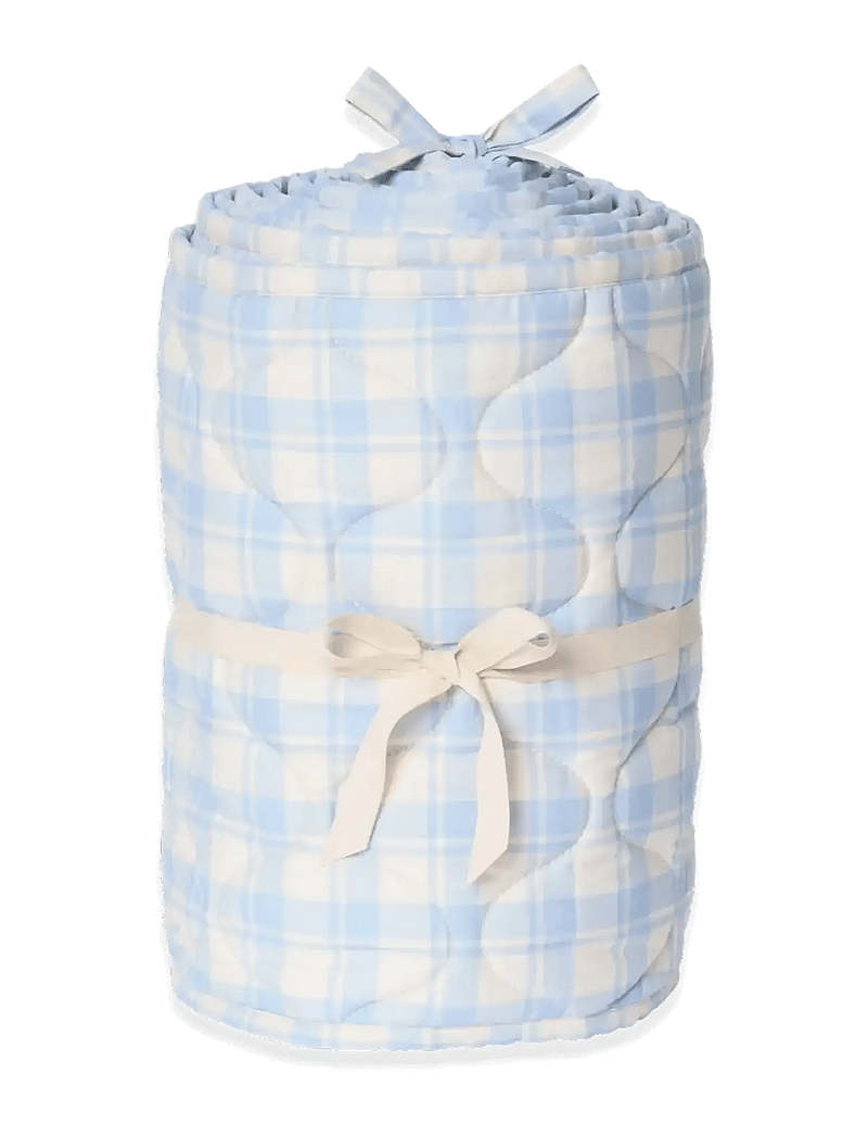 Garbo&Friends - Plaid Sky Blue Quilted Crib Bumper - voodipehmendused - plaid sky blue - 1