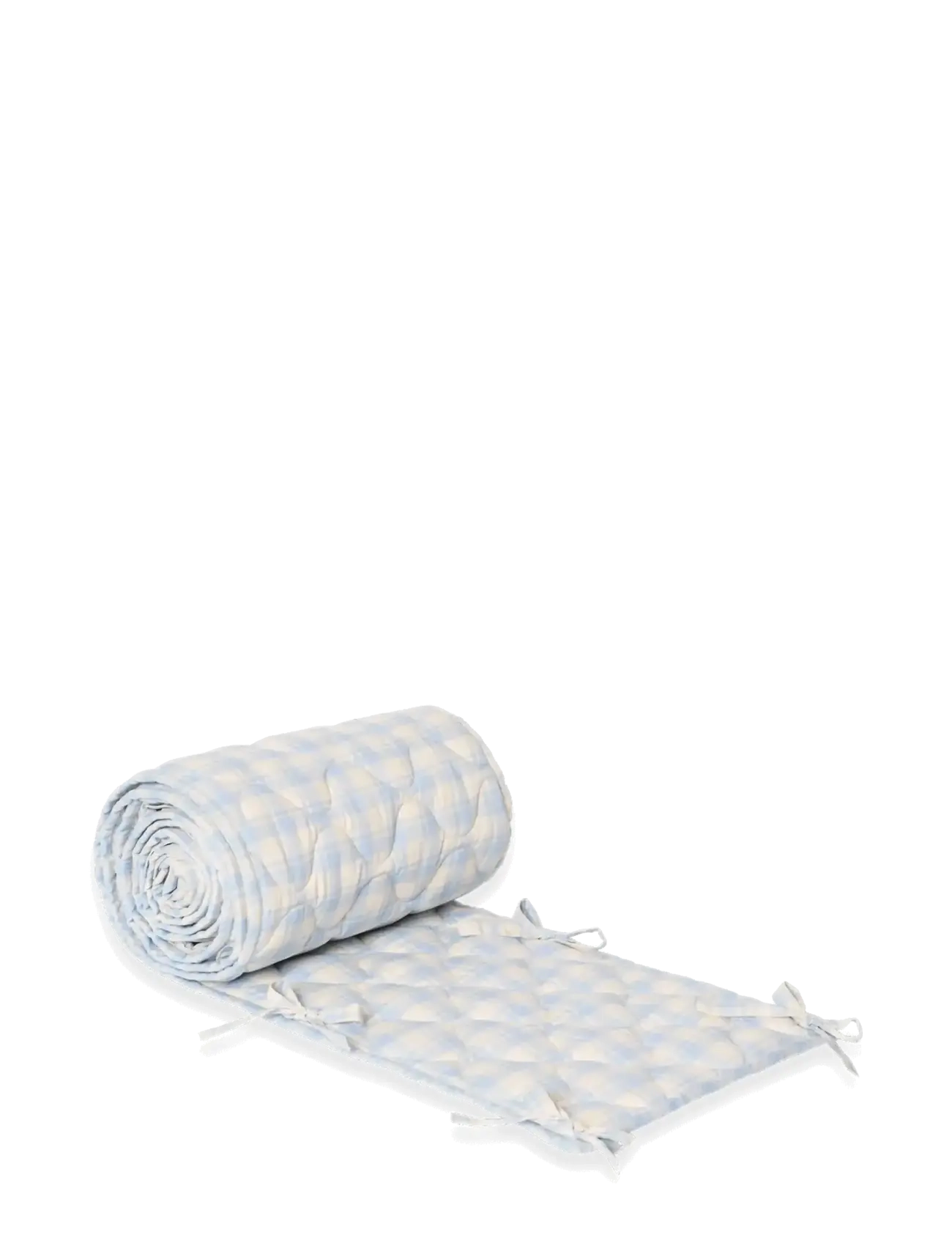 Garbo&Friends - Plaid Sky Blue  Quilted Crib Bumper - sengerande - plaid sky blue - 2