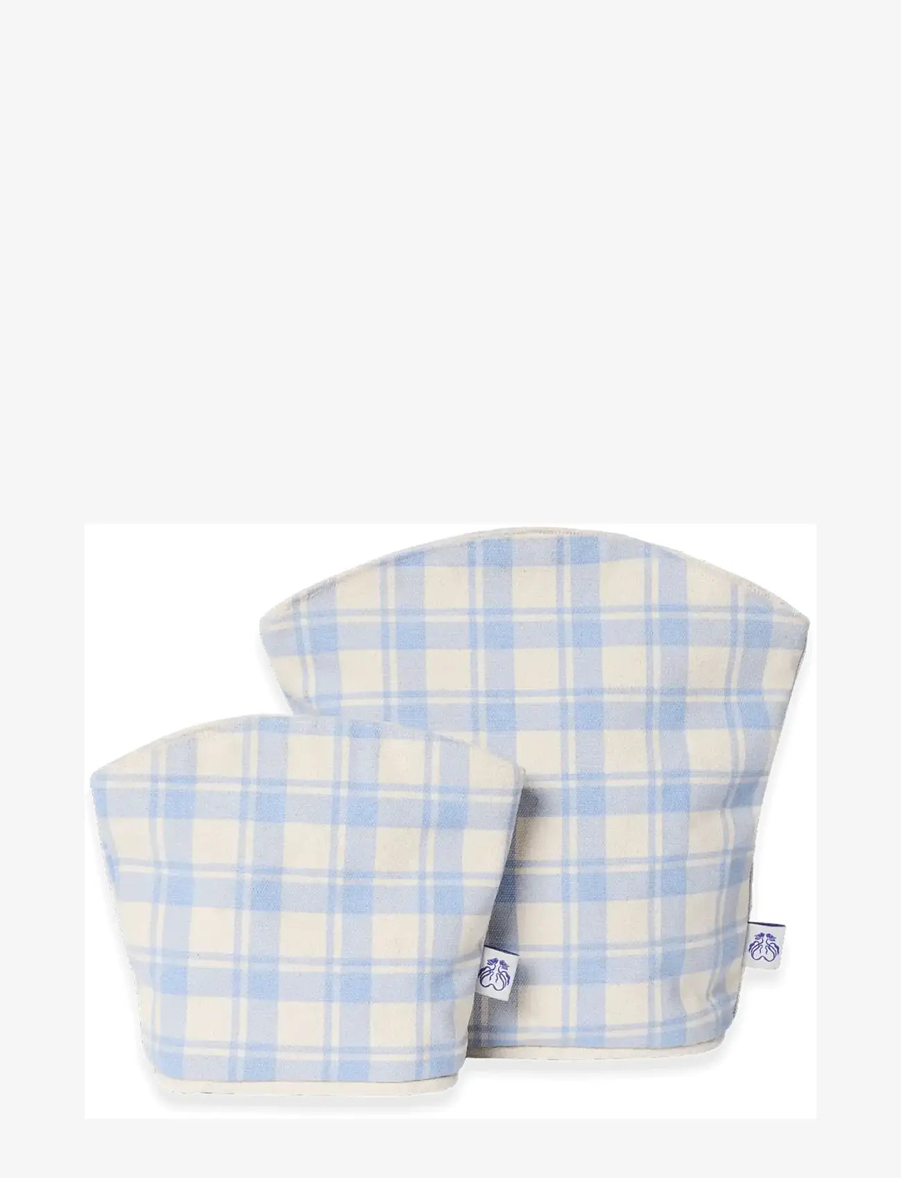 Garbo&Friends - Toiltery bag, Large, Plaid Sky Blue - toilettasker - plaid sky blue - 2
