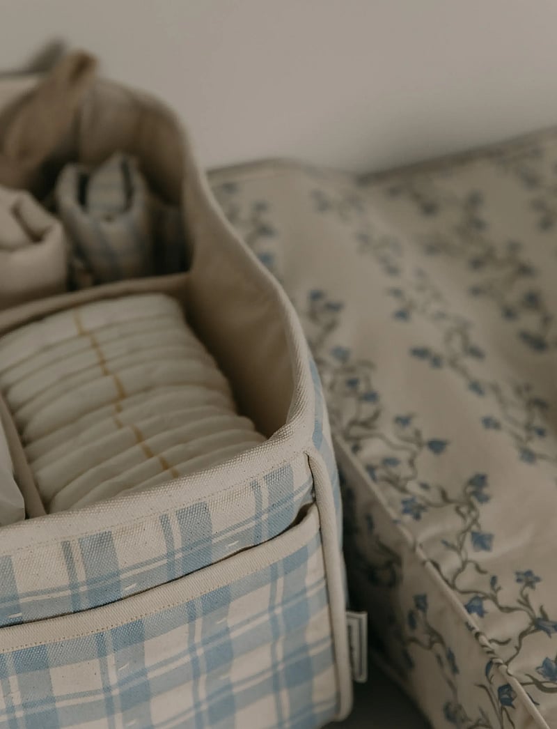 Garbo&Friends - Plaid Sky Blue Diaper Caddy - wickeltische - plaid sky blue - 0
