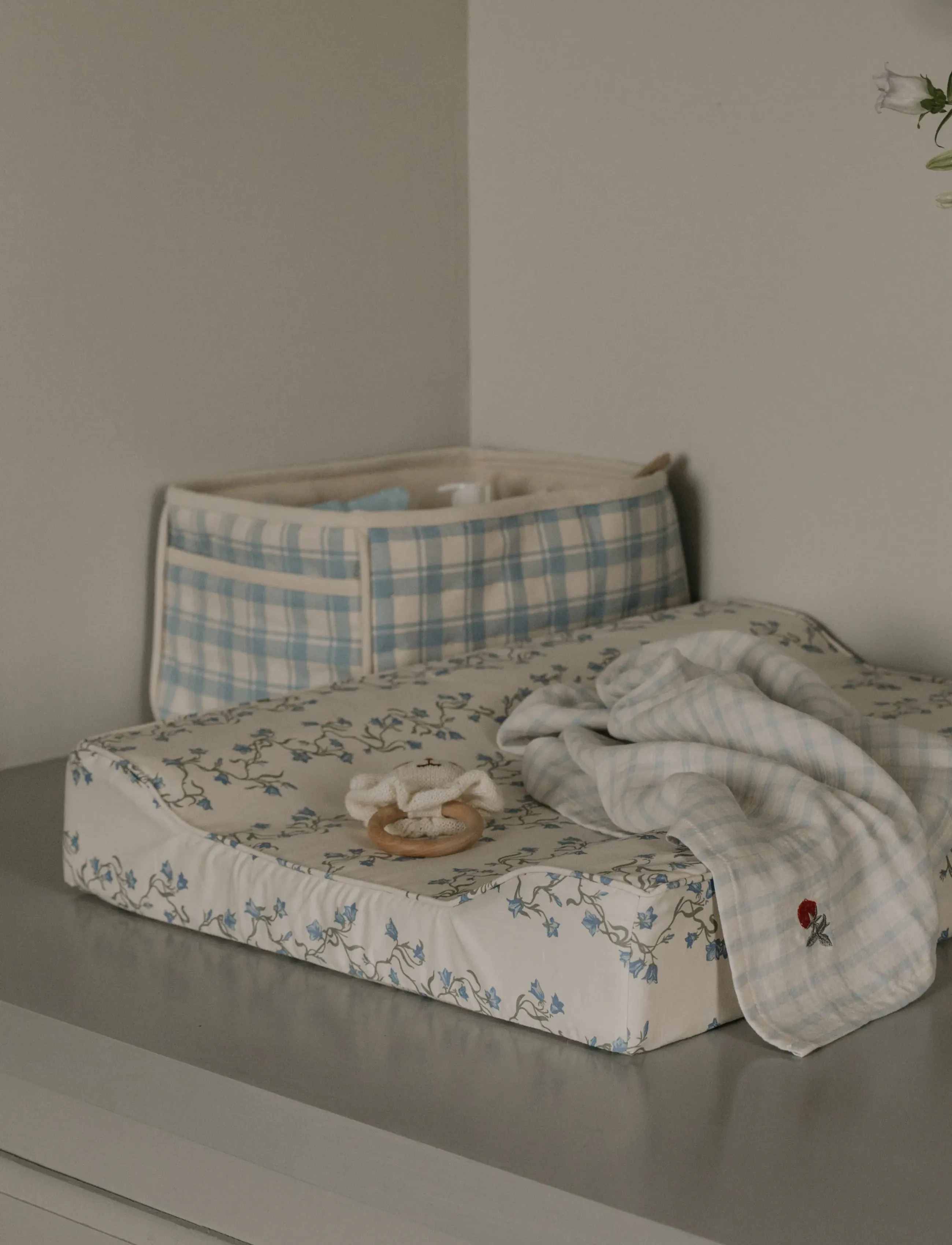 Garbo&Friends - Plaid Sky Blue Diaper Caddy - luiermanden - plaid sky blue - 3