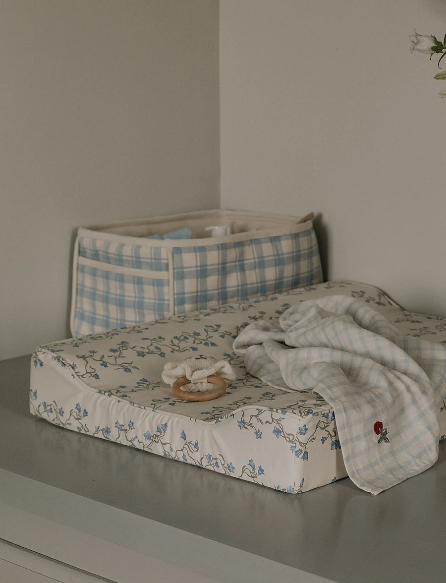 Garbo&Friends - Plaid Sky Blue Diaper Caddy - luiermanden - plaid sky blue - 3