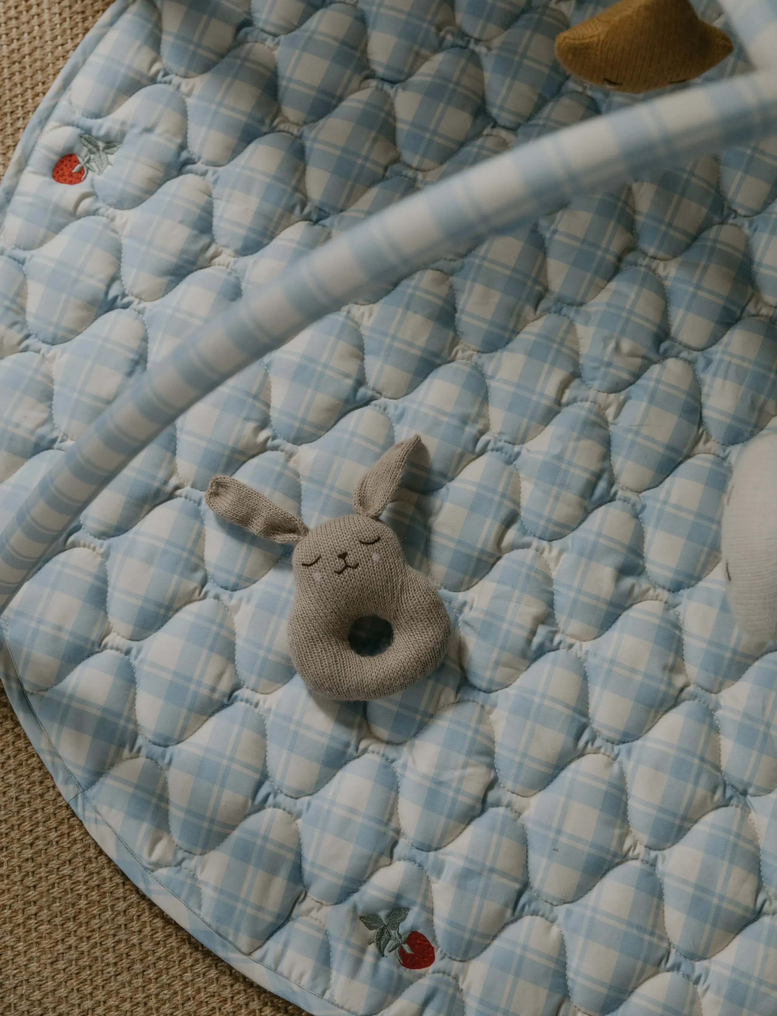 Garbo&Friends - Plaid Sky Blue  Quilted Playmat - activity gyms & play mats - plaid sky blue - 2