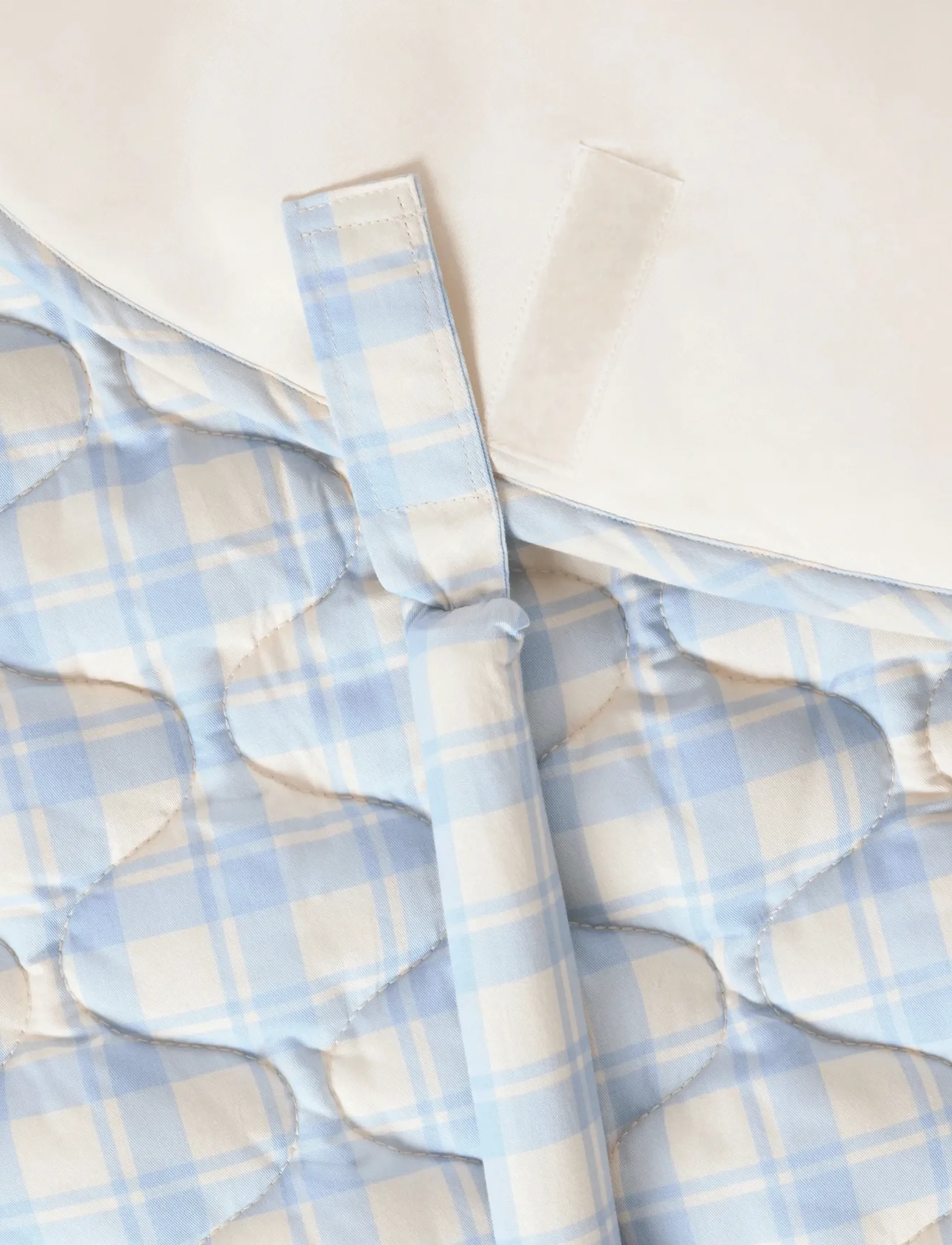 Garbo&Friends - Plaid Sky Blue  Quilted Playmat - activity gyms & play mats - plaid sky blue - 4