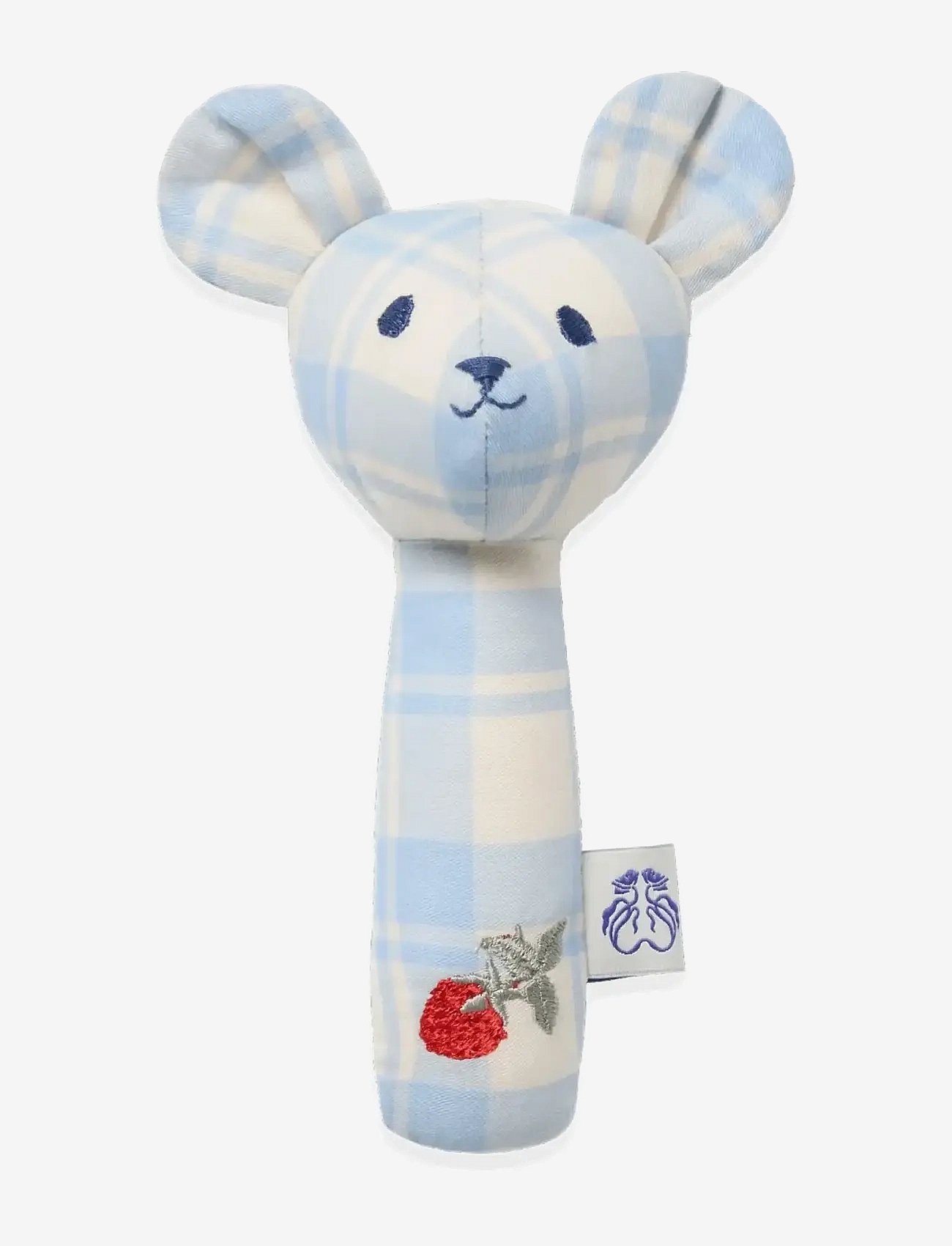Garbo&Friends Plaid Sky Blue Rattle Bear - Blue - 50X60