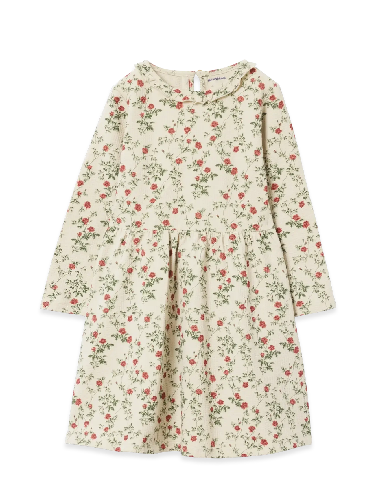 Garbo&Friends Jersey Long Sleeve Dress Baby - Riided - PETIT ROSE / cream