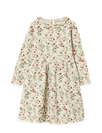 Garbo&Friends Jersey Long Sleeve Dress Baby - Långärmade babyklänningar - PETIT ROSE / cream