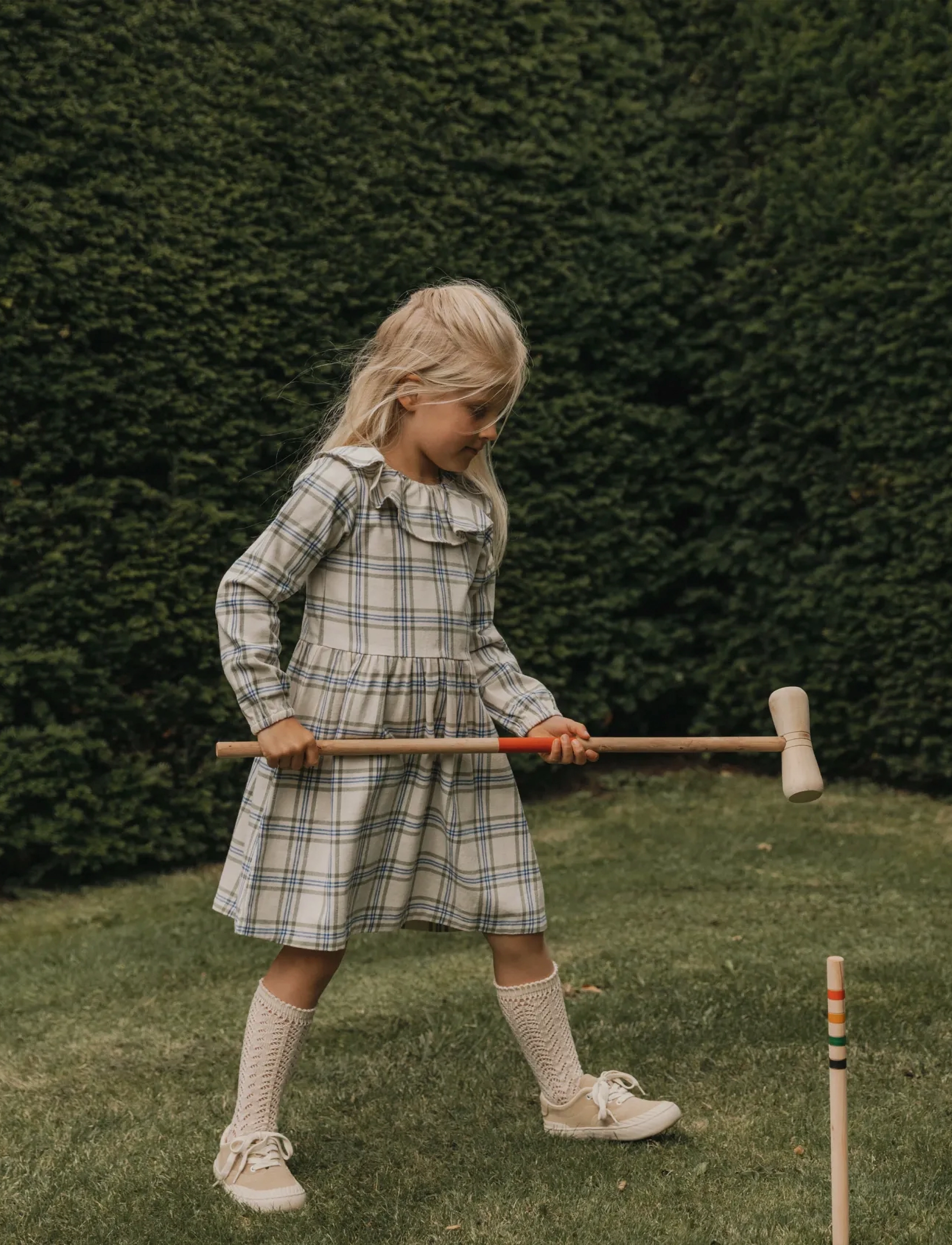 Garbo&Friends Flannel Long sleeve Dress - Dresses - HERITAGE CHECK / cream