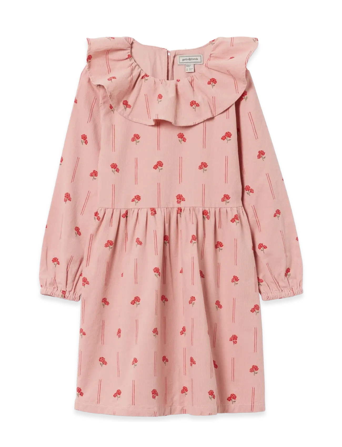 Micro Corduroy Long Sleeve Dress - PEONY