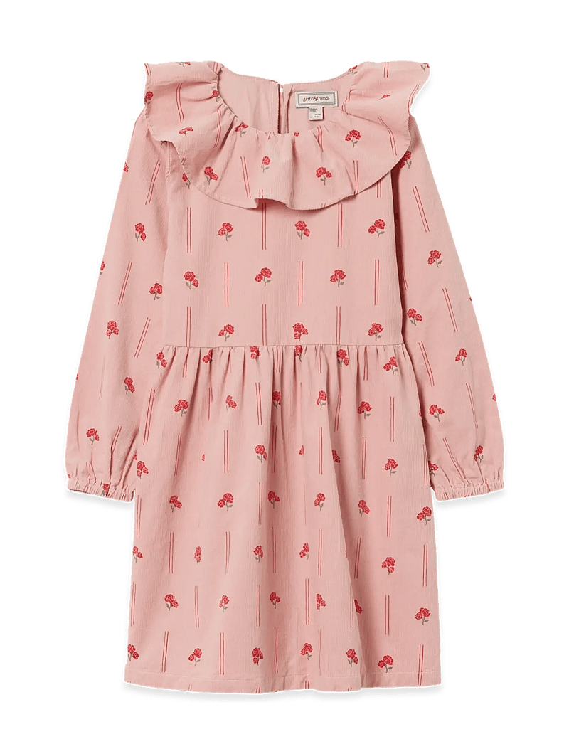 Garbo&Friends - Micro Corduroy Long Sleeve Dress - långärmade babyklänningar - peony - 1