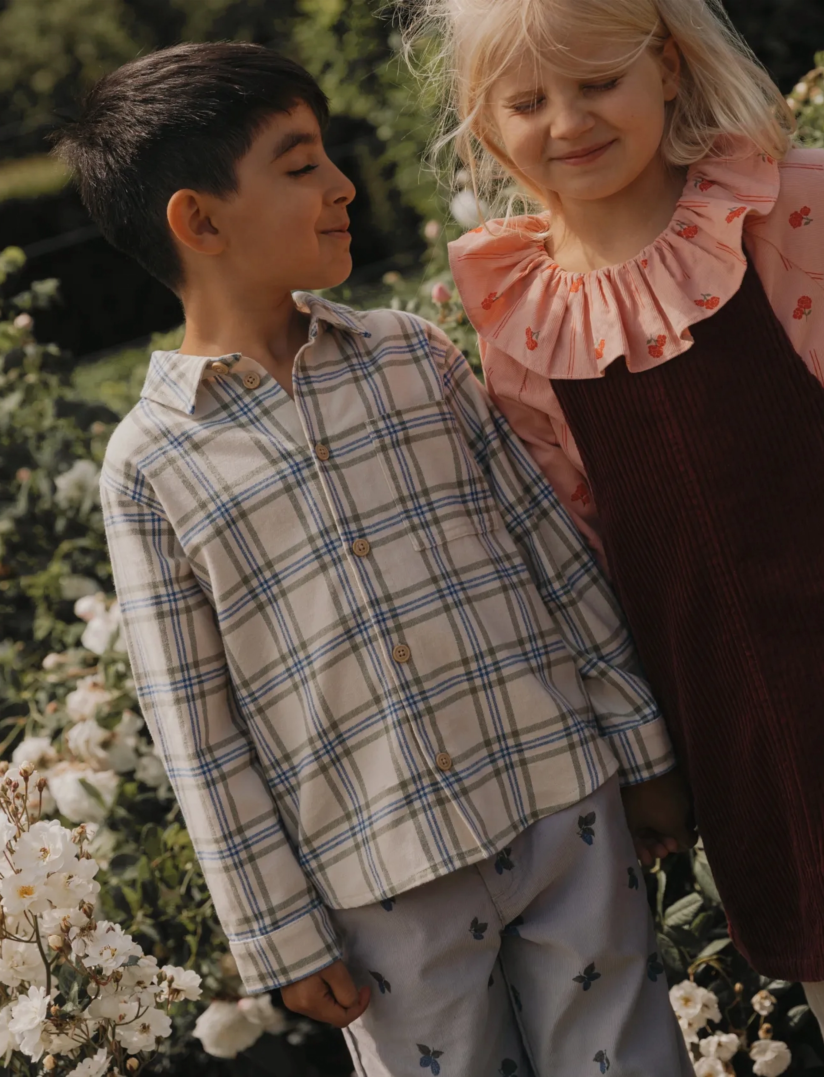 Garbo&Friends Flannel Shirt - Yläosat - HERITAGE CHECK / cream