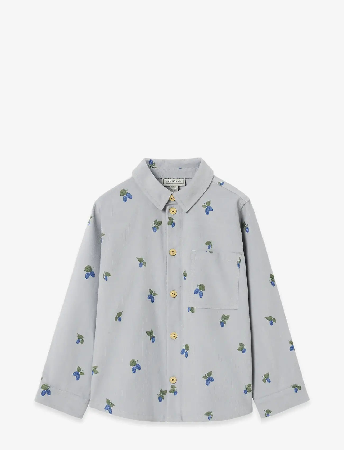 Garbo&Friends - Micro Corduroy Long Sleeve Shirt Baby - long-sleeved shirts - mulberry blue - 1