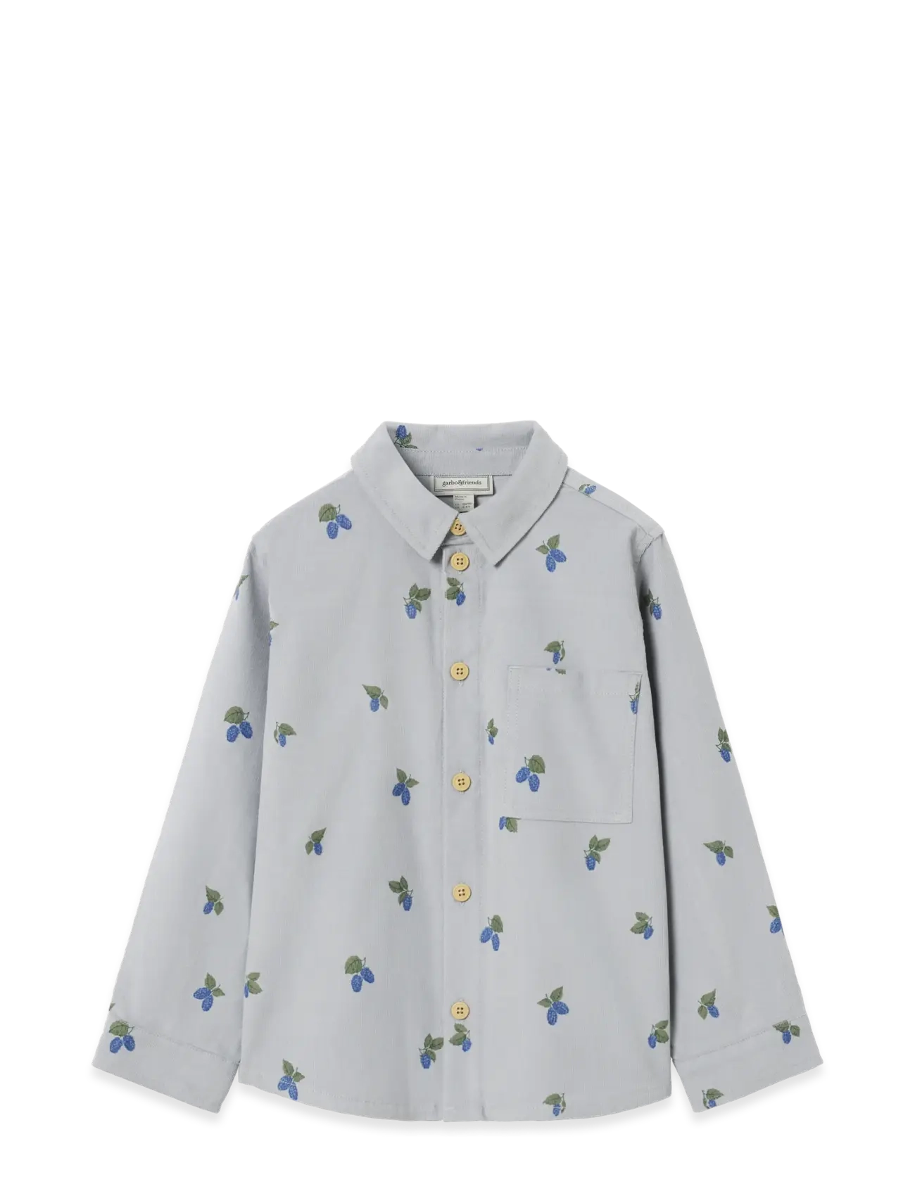 Garbo&Friends Micro Corduroy Long Sleeve Shirt Baby - 4 for 3 - MULBERRY BLUE / blue