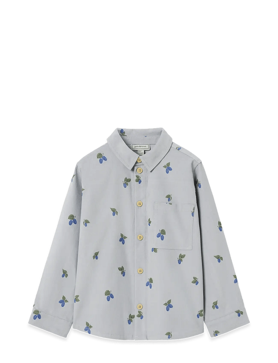 Garbo&Friends - Micro Corduroy Long Sleeve Shirt Baby - langærmede skjorter - mulberry blue - 1