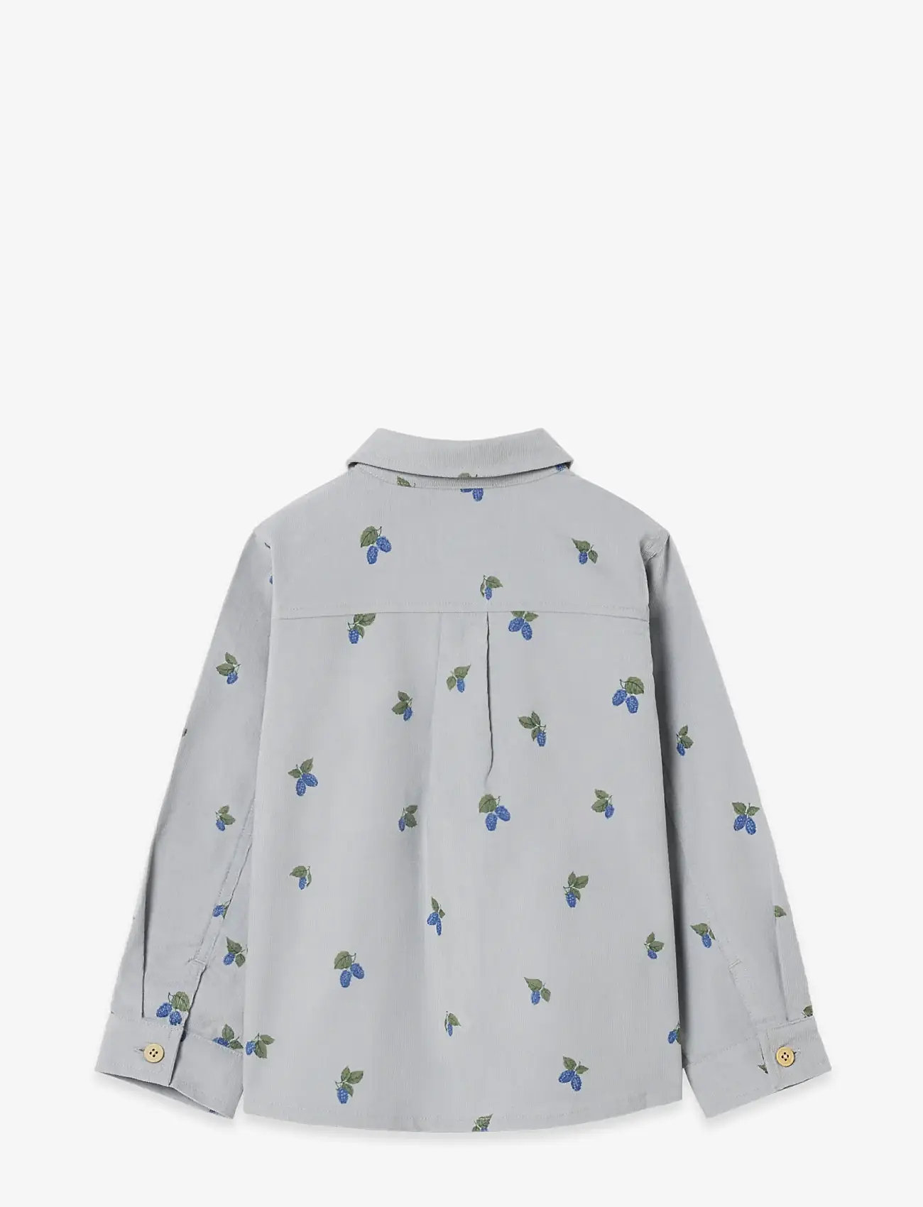 Garbo&Friends - Micro Corduroy Long Sleeve Shirt Baby - long-sleeved shirts - mulberry blue - 2