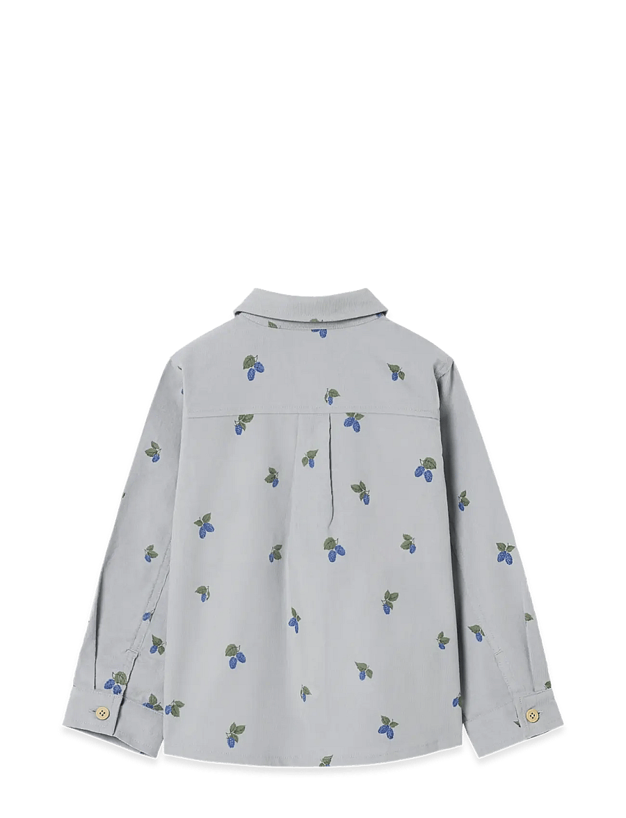 Garbo&Friends - Micro Corduroy Long Sleeve Shirt Baby - langærmede skjorter - mulberry blue - 2