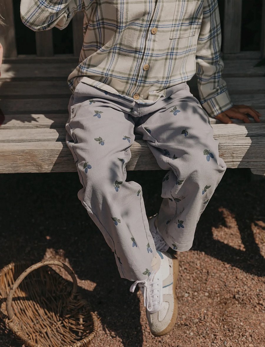 Garbo&Friends - Micro Corduroy Trousers Baby - kelnės - mulberry blue - 0