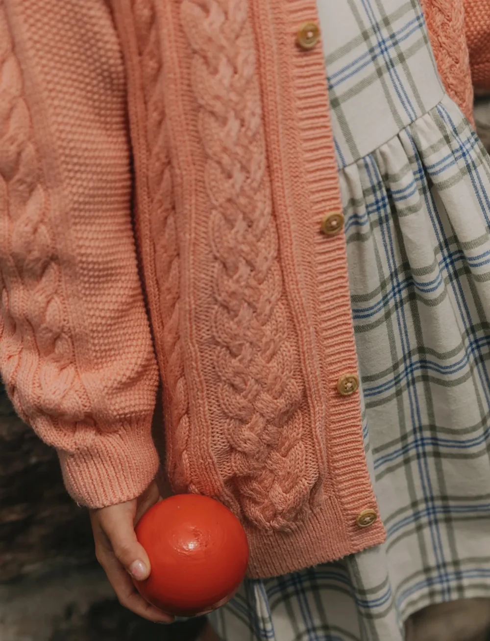 Garbo&Friends - Cable Knitted Cardigan - cardigans - pink - 3