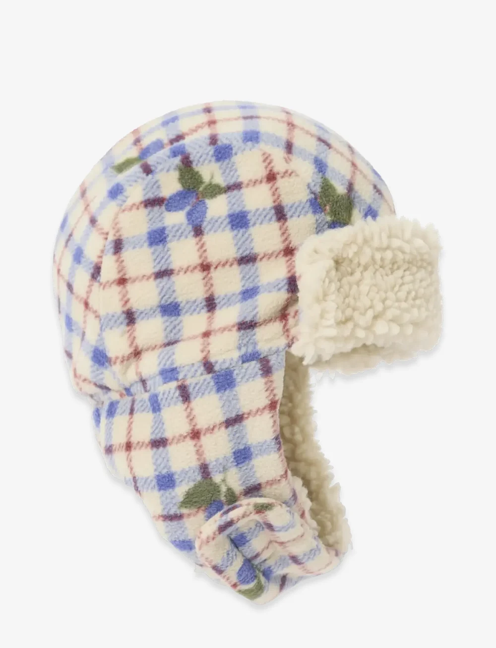 Garbo&Friends - Fleece Aviator Hat - vinterhuer - mulberry check - 2