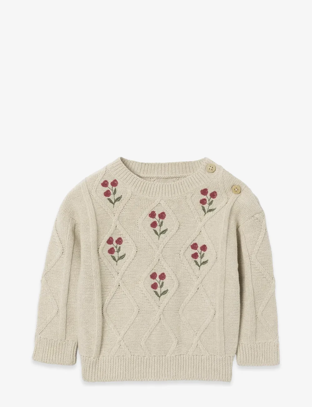 Garbo&Friends - Embroidery Knitted Sweater - pullover - oat - 2