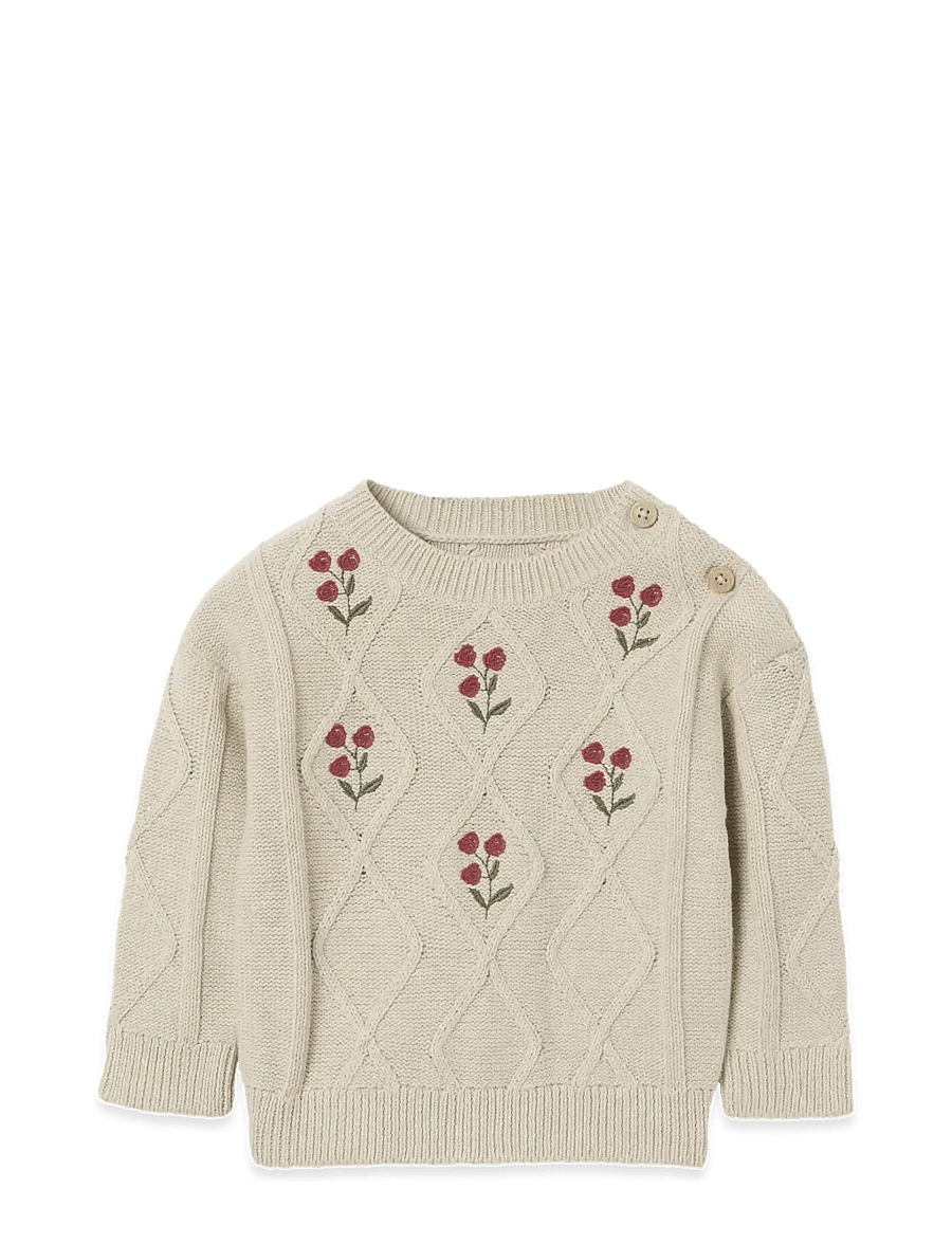 Garbo&Friends - Embroidery Knitted Sweater - truien - oat - 2