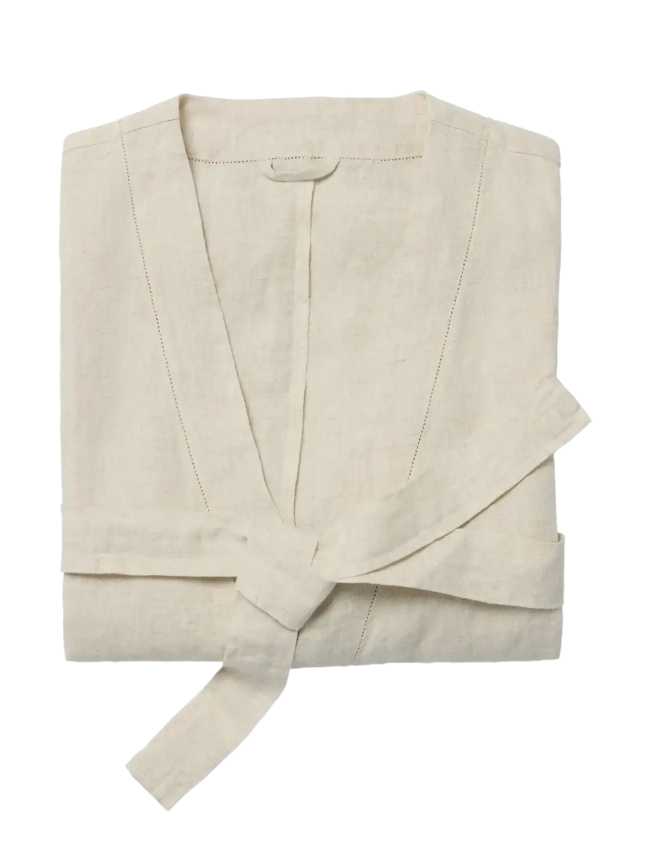 Garbo&Friends - Linen Hemstitched Linen Bathrobe M/L - vardagsstil - linen - 2