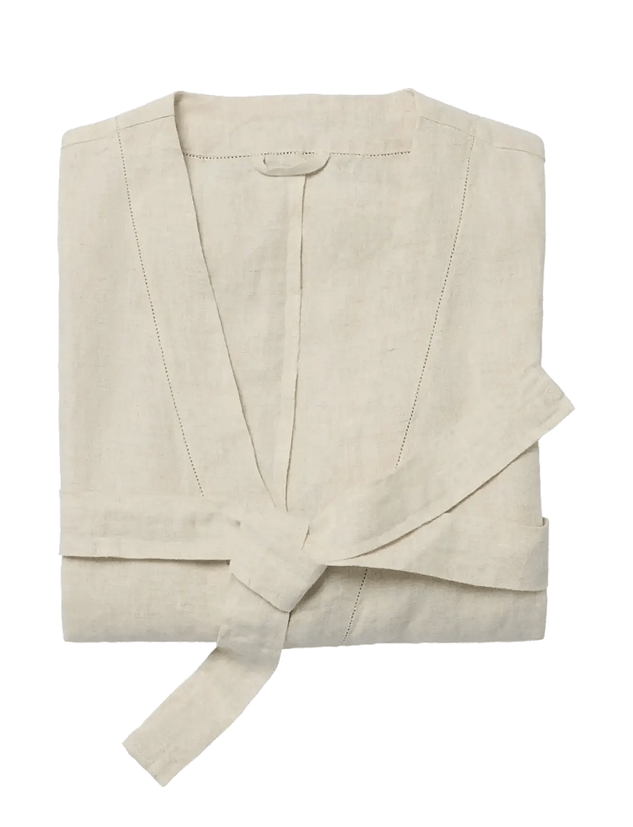 Garbo&Friends - Linen Hemstitched Linen Bathrobe M/L - alltags-style - linen - 2