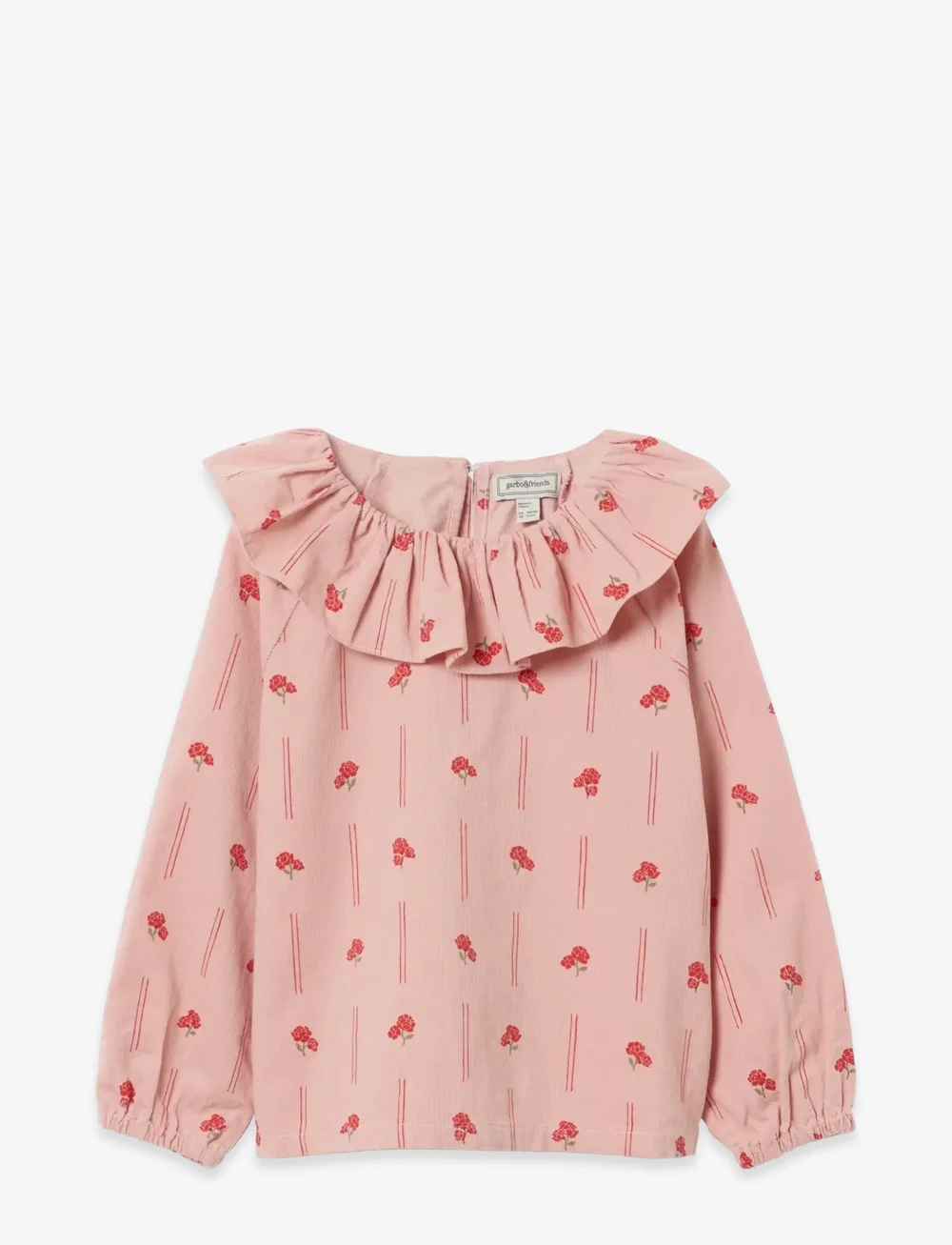 Garbo&Friends - Micro Corduroy Long Sleeve Blouse - bluser & tunikaer - peony - 1