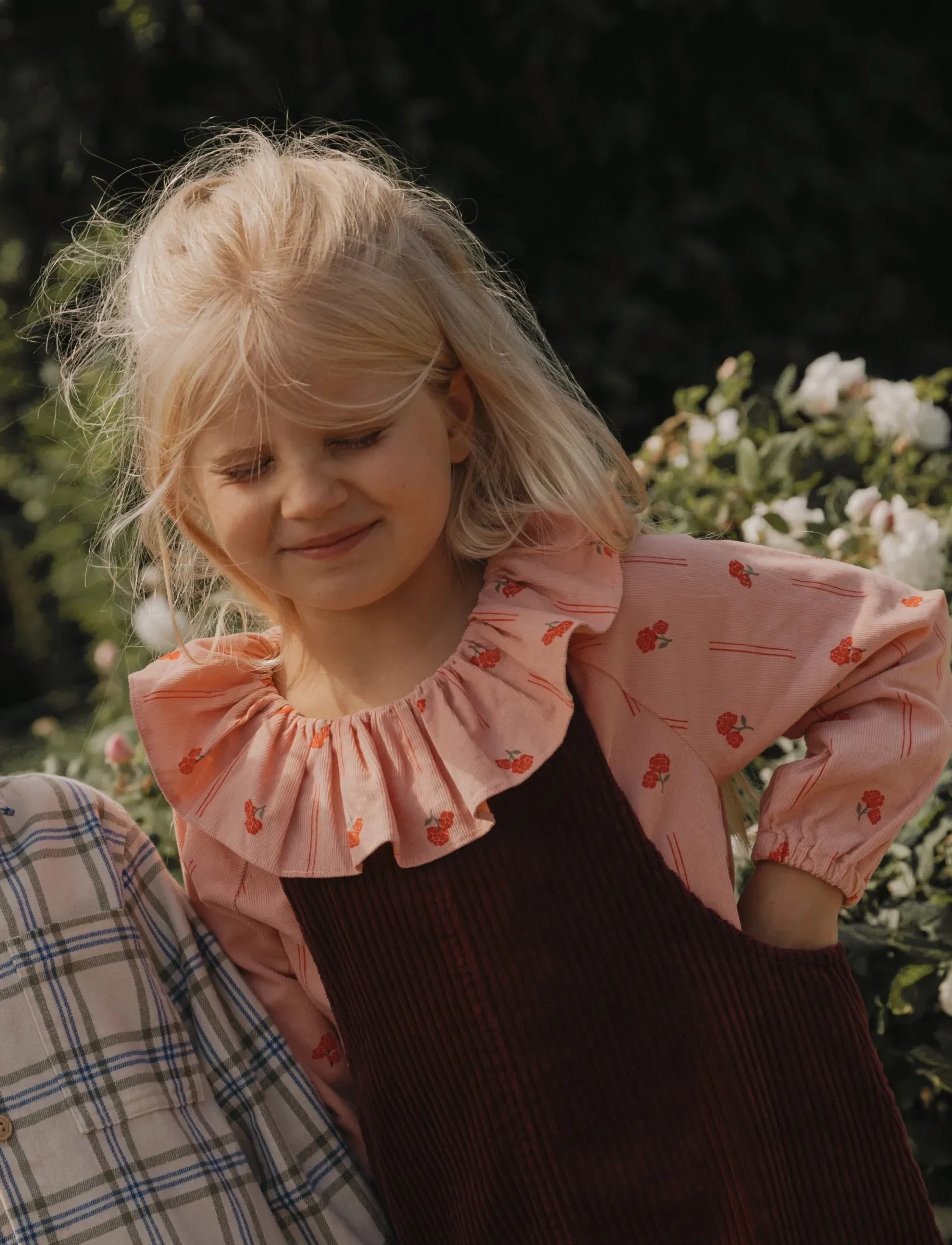 Garbo&Friends Micro Corduroy Long Sleeve Blouse - Blusen & Tuniken - PEONY / pink/rose