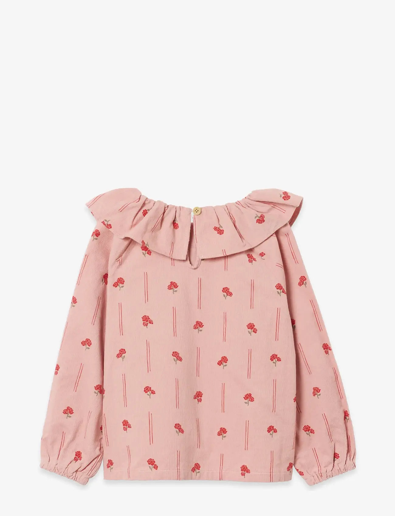 Garbo&Friends - Micro Corduroy Long Sleeve Blouse - blusar & tunikor - peony - 2