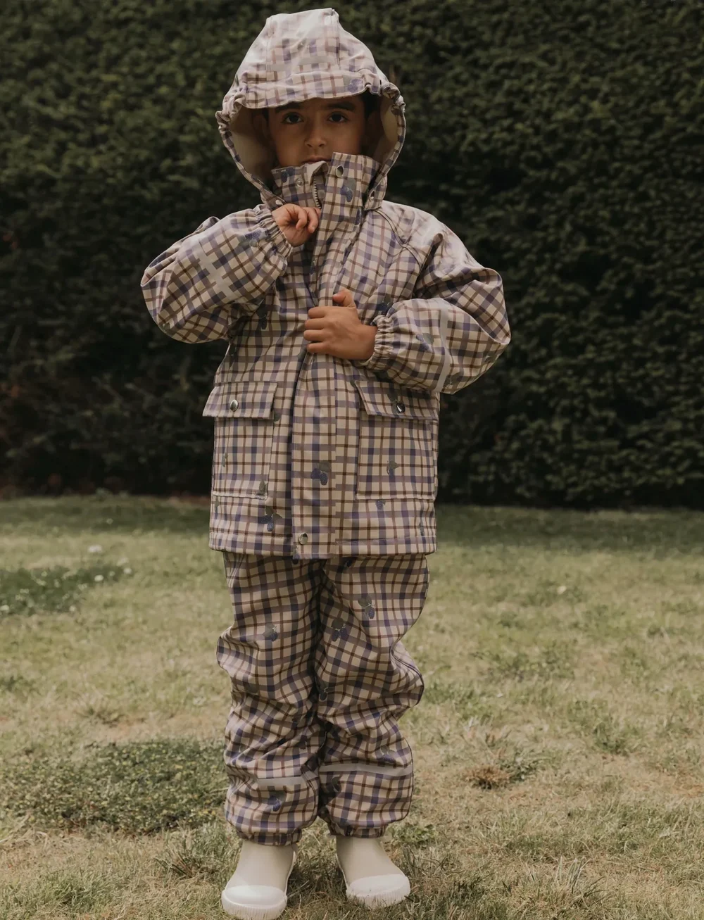 Garbo&Friends - Lined Rain Jacket - vihmajoped - mulberry check - 0