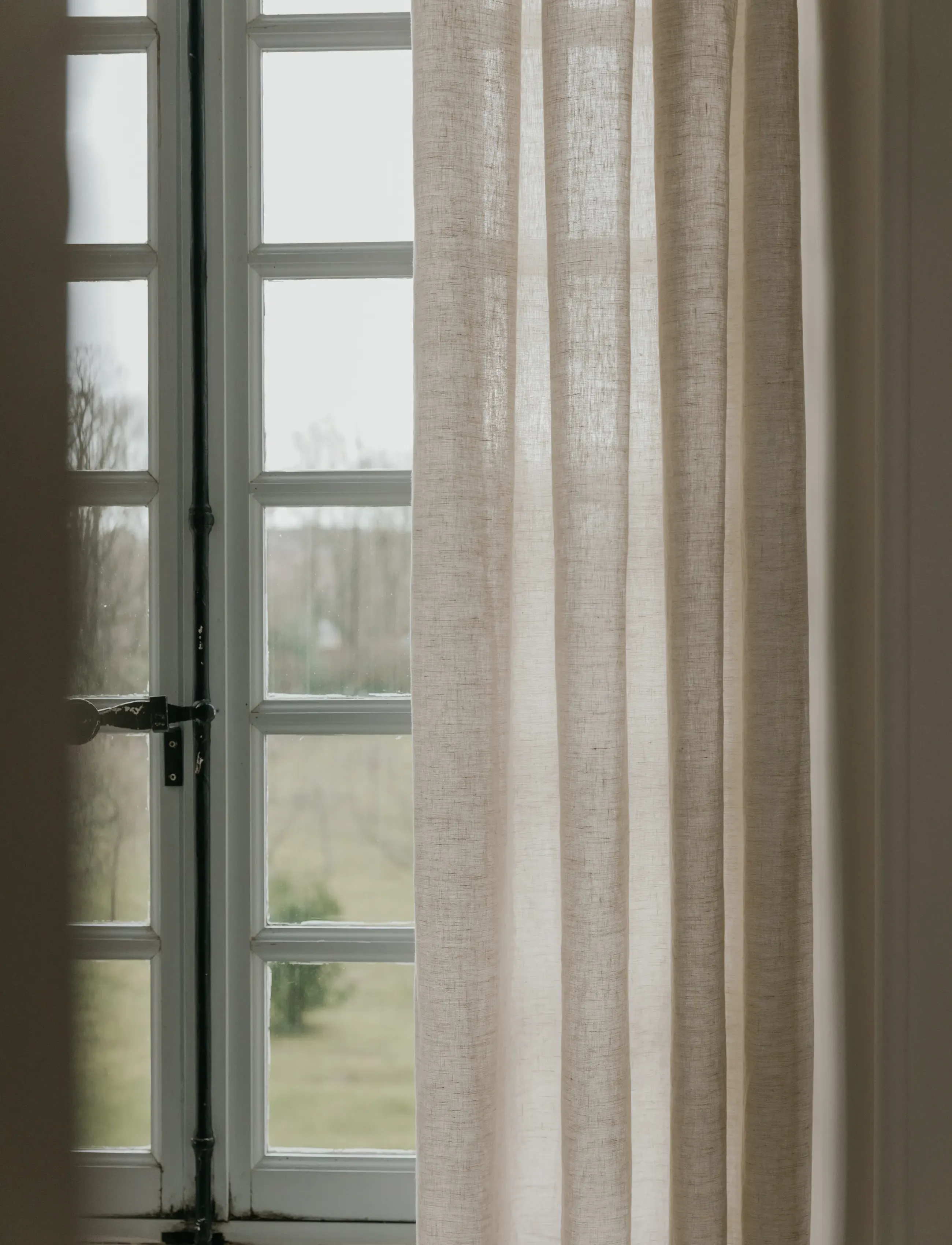 Garbo&Friends Linen Hemstitched Curtain 280X300 Cm, cm, Curtains, Creme - Long Homeware