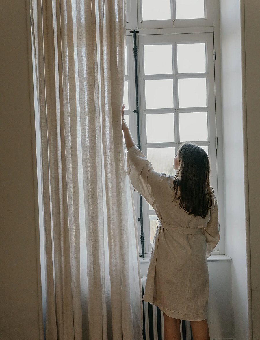 Garbo&Friends - Linen Hemstitched Linen curtain 140x300 cm 2-pack - pikad kardinad - linen - 5