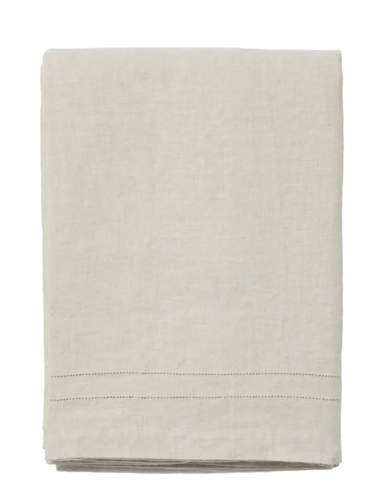 Garbo&Friends Linen Hemstitched Linen Tablecloth 140X350Cm, Dug og bordløber, Creme, Str: 140X220CM