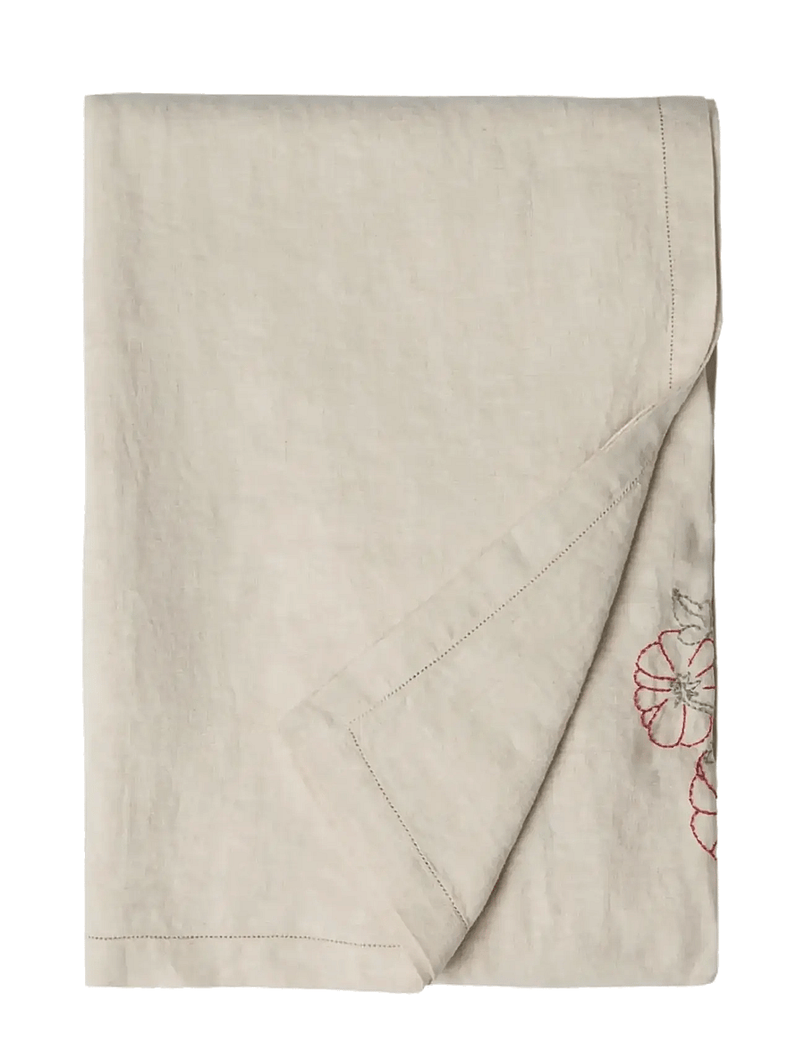 Garbo&Friends - Linen Embroidered Linen tablecloth 140x220cm - nappes et chemins de table - linen - 1
