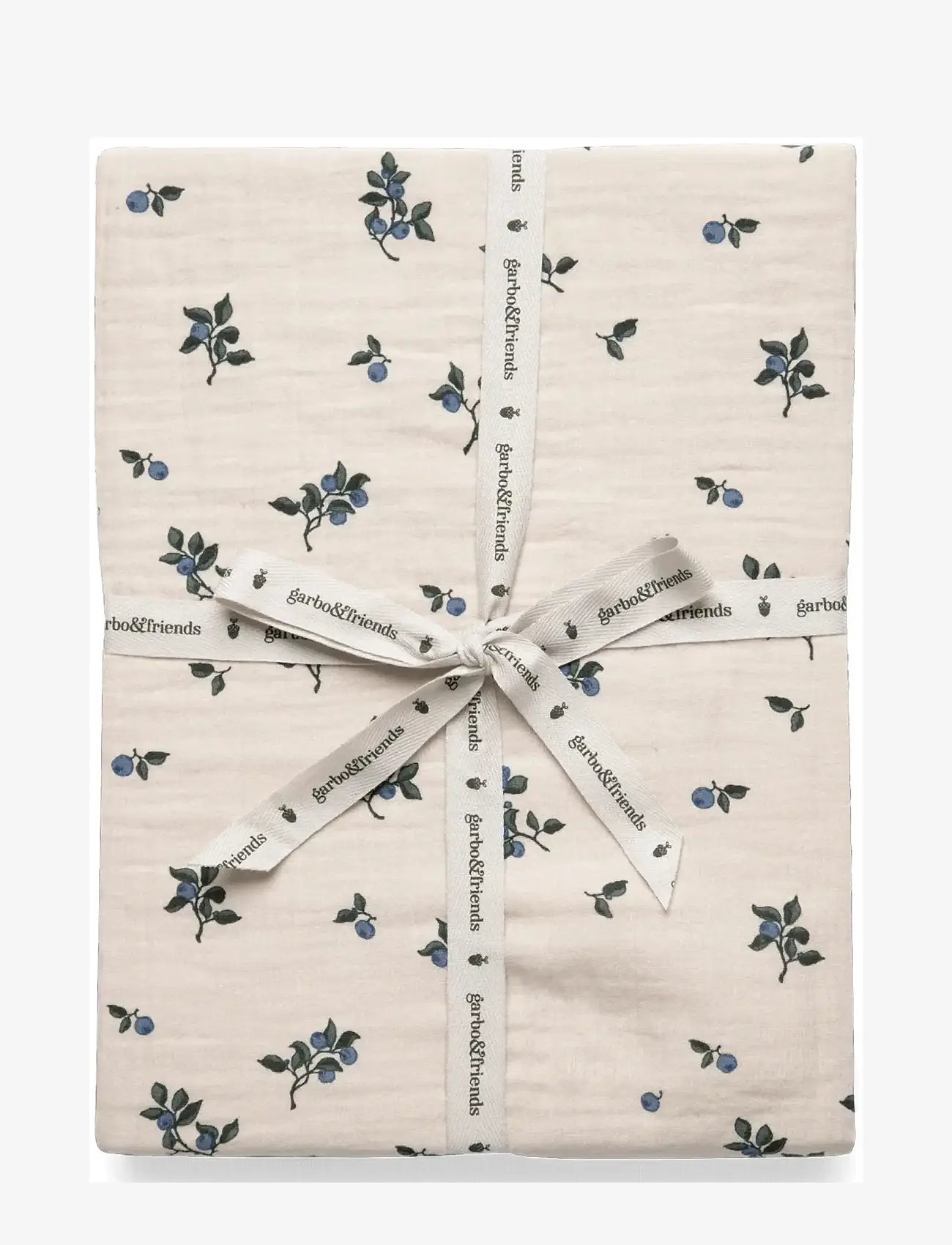 Garbo&Friends - Muslin Bed Set Baby, 70x80/ 28x35 cm, Blueberry - påslakanset - blueberry - 2