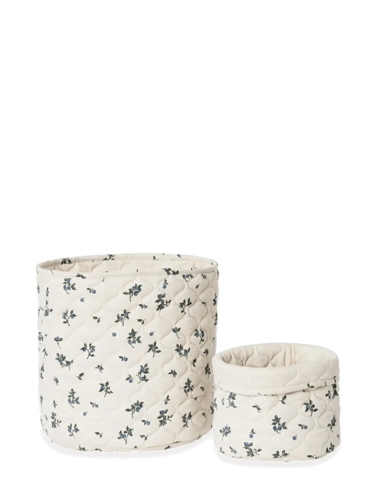 Garbo&Friends Satin Quilted Basket, 20x20cm / 30x30cm, Blueberry - Neuheiten - BLUEBERRY / cream