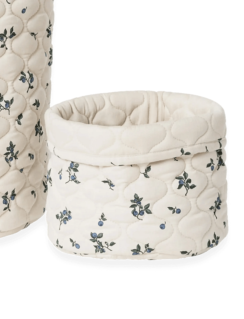 Garbo&Friends - Satin Quilted Basket, 20x20cm / 30x30cm, Blueberry - hoiukorvid - blueberry - 1