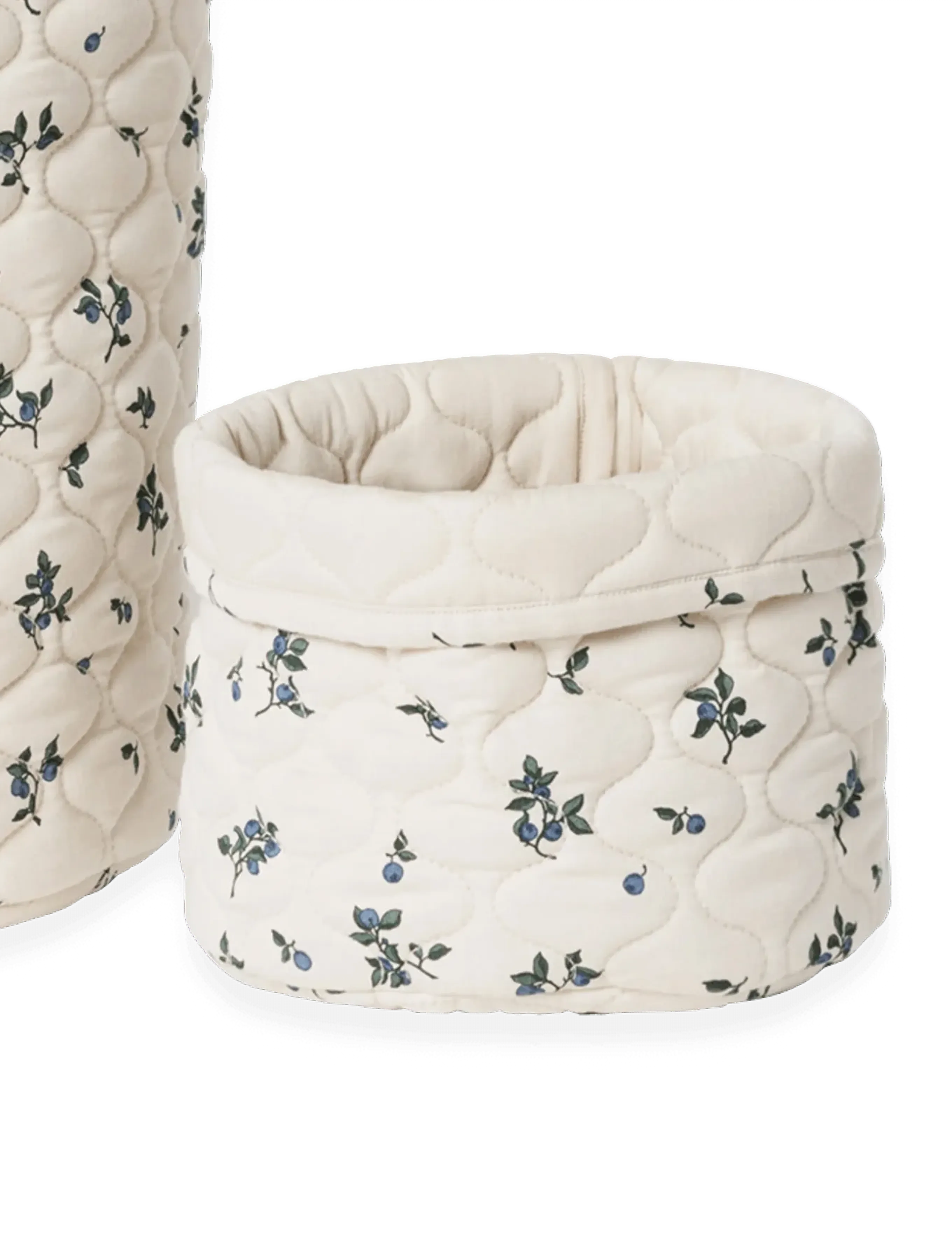 Garbo&Friends - Satin Quilted Basket, 20x20cm / 30x30cm, Dainty - opbevaringskurve - blueberry - 1