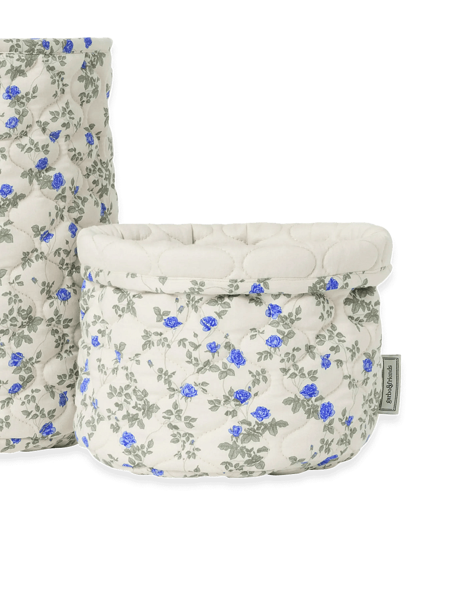 Garbo&Friends - Satin Quilted Basket, 20x20cm / 30x30cm, Blueberry - förvaringskorgar - dainty - 3