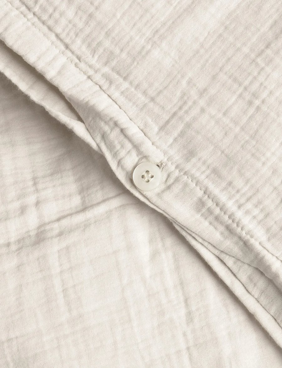 Garbo&Friends - Muslin Duvet Cover Double, 220x220 cm, Eggshell - dynebetræk - eggshell - 3