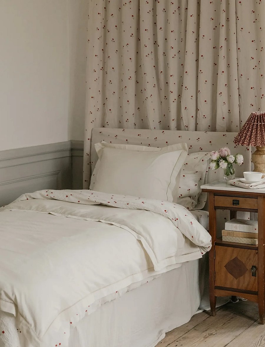 Garbo&Friends - Ladder Lace Duvet Cover Single, 150x210 cm, Pearl - påslakanset - pearl - 3