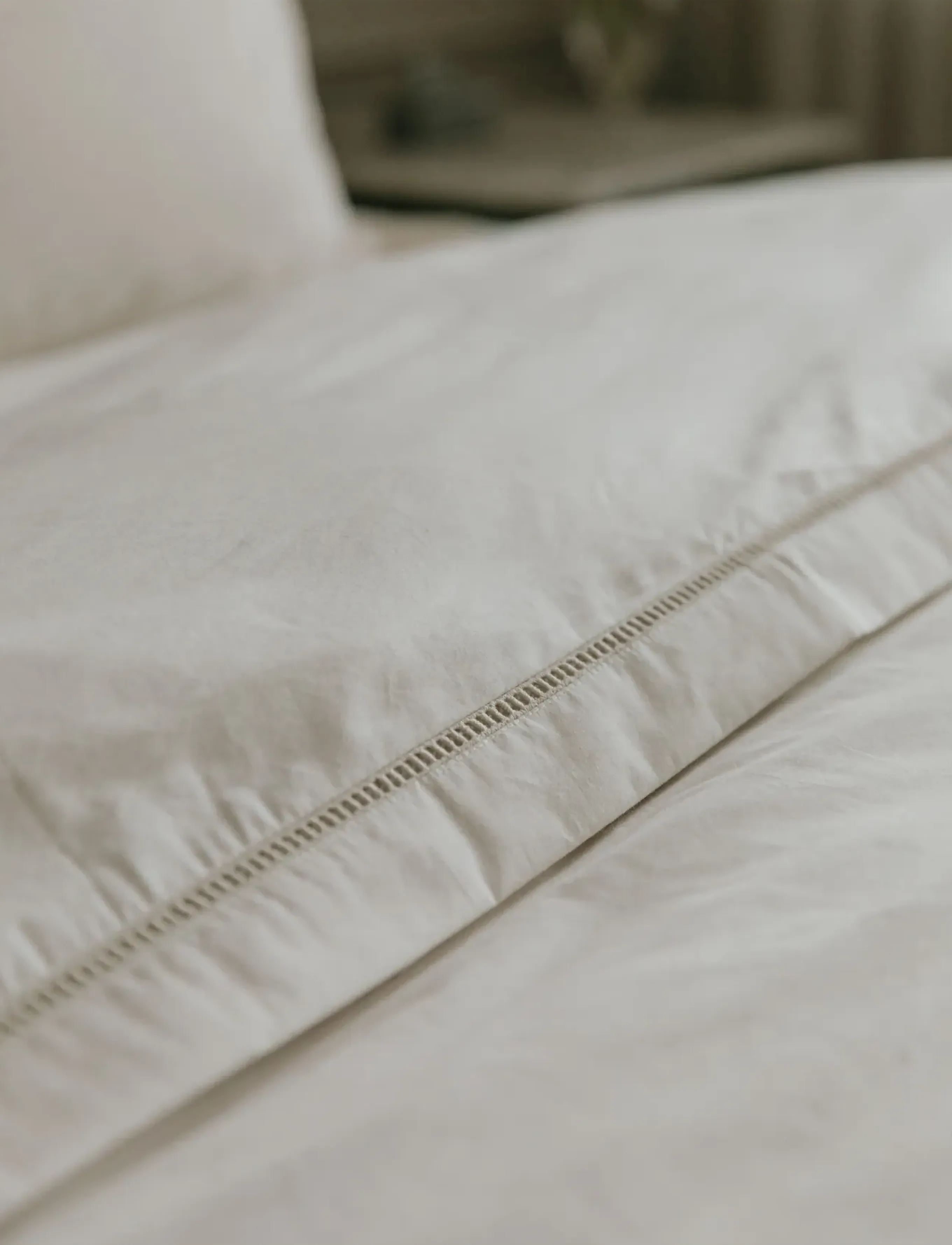 Garbo&Friends - Ladder Lace Duvet Cover Single, 150x210 cm, Pearl - påslakanset - pearl - 4