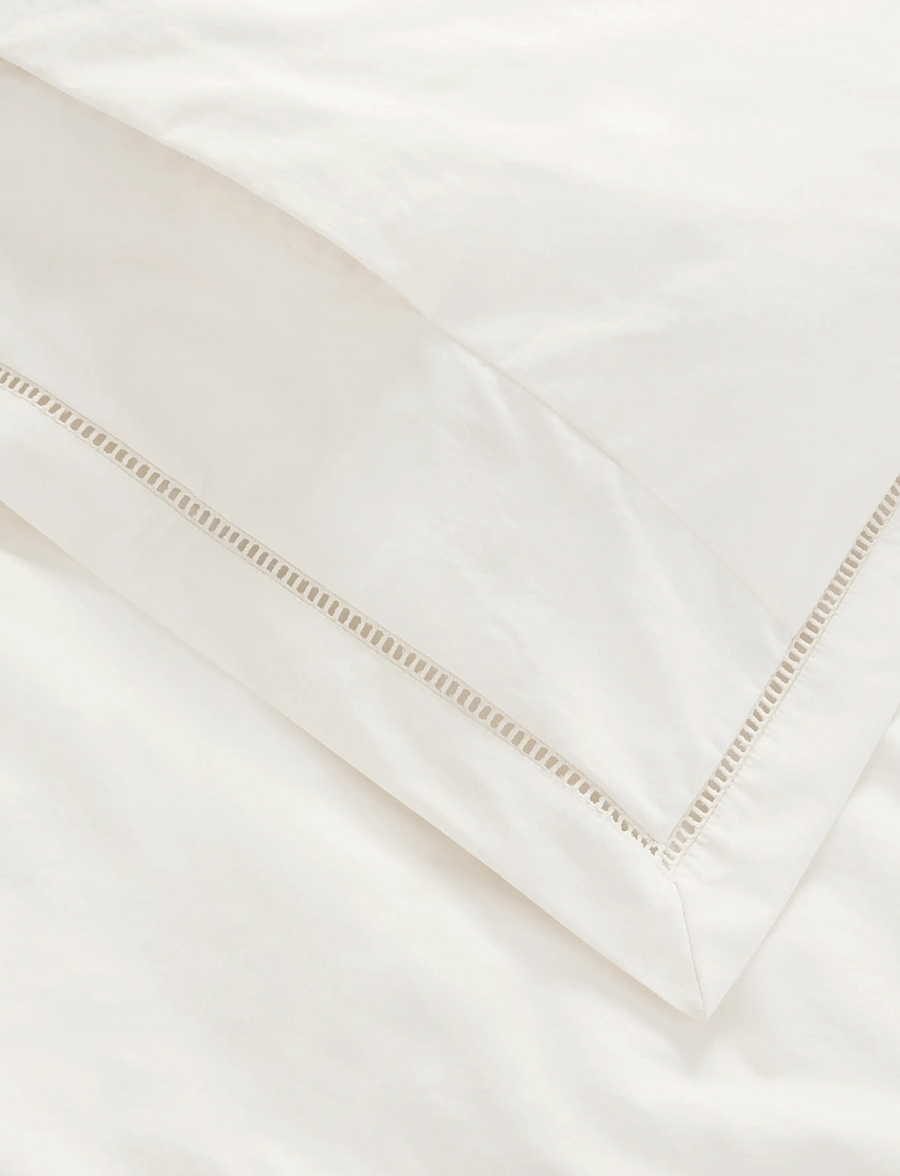 Garbo&Friends - Ladder Lace Duvet Cover Single, 150x210 cm, Pearl - påslakanset - pearl - 5