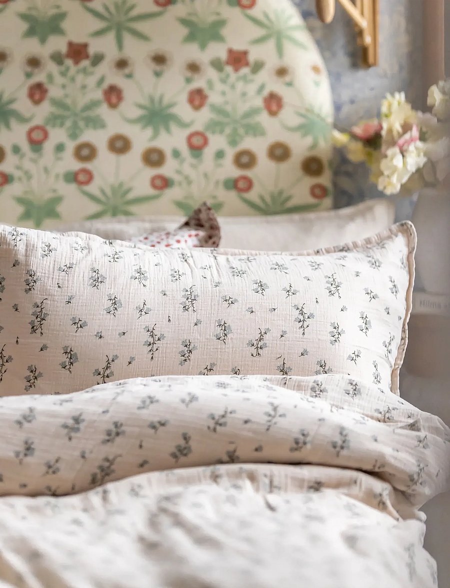 Garbo&Friends - Muslin Pillowcase XL, 50x90 cm, Jardim - bluebell - 0